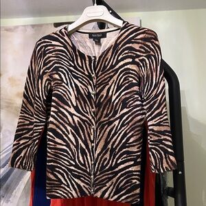 White House Black Market Zebra Print Sweater